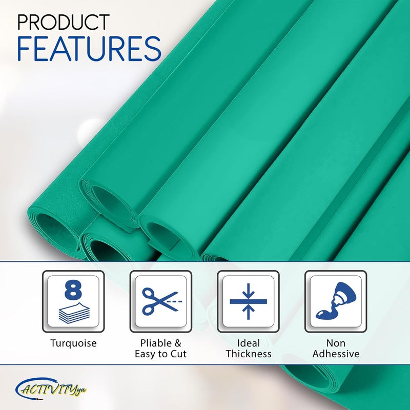 ACTIVITYYA Turquoise EVA Foam Sheets, 6 x 9 Inch, 2mm Thick – Foam Paper for DIY Arts and Crafts, School Projects, and More – 8 Pack - Image 4